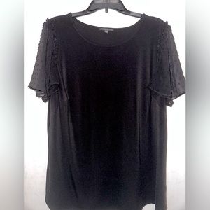 Adrianna Papell black blouse with sleeve detailing